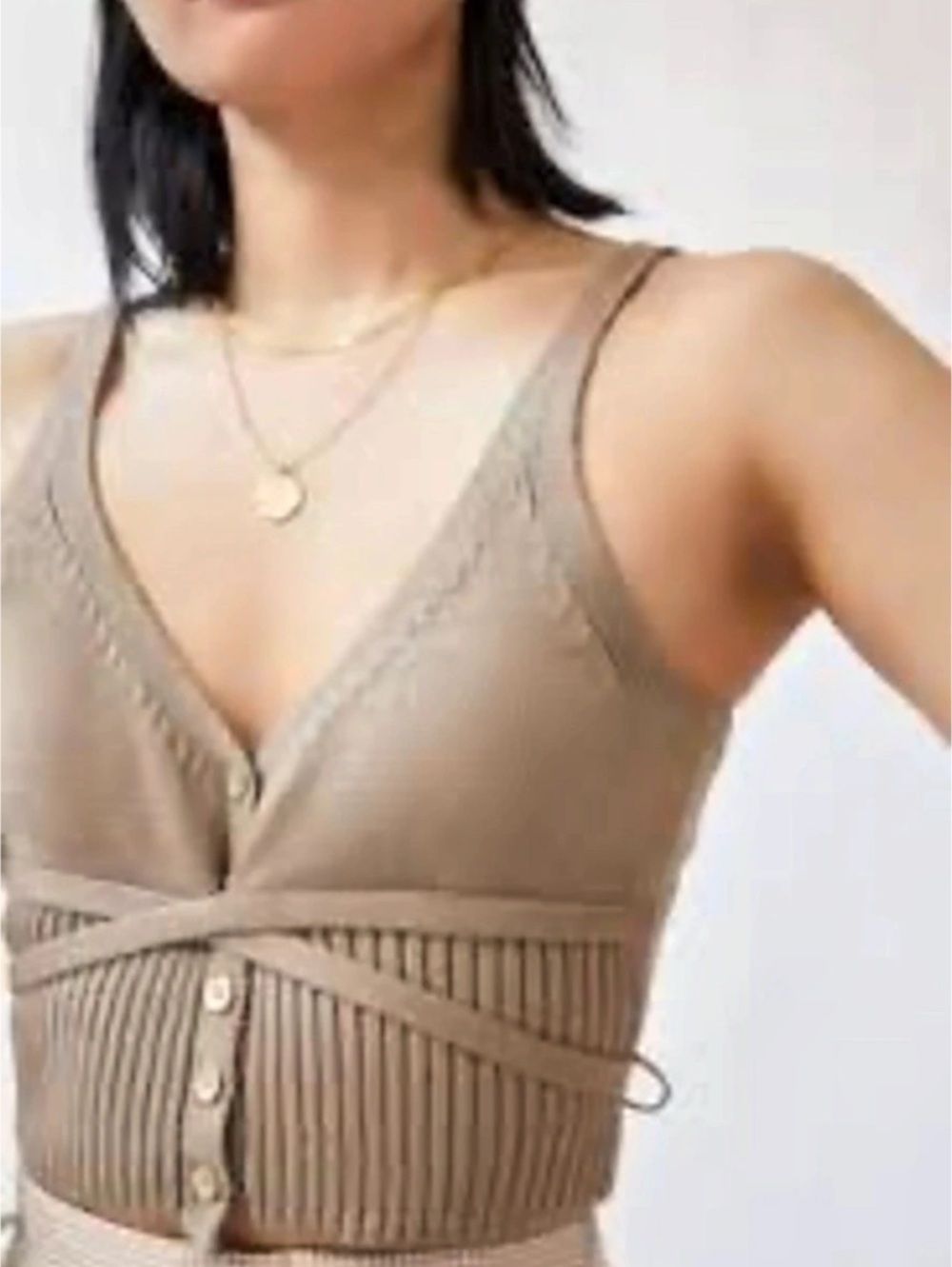 NWT Pilcro Textured Wrap Knit Top Crop Top
